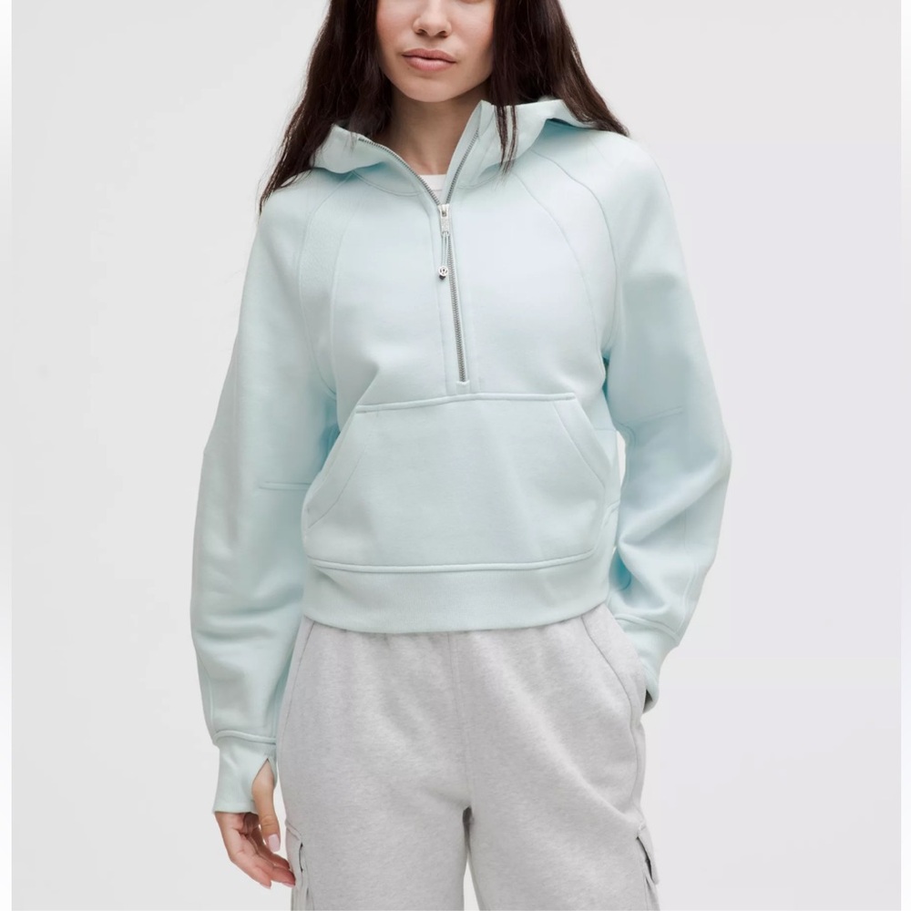 Lululemon Athletica Light Blue Cropped Oversized Quarter Zip Sweatshirt XL/XXL